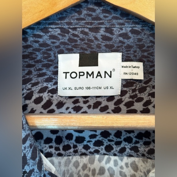 Topman Leopard Print Long Sleeve Button Down. Men’s XL - Picture 7 of 8